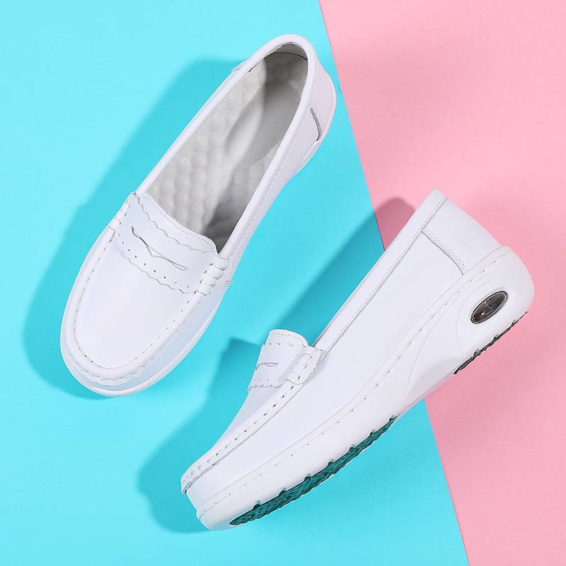 In Stock, New Summer Style White Nurse Shoes with Air Cushion, Breathable, Anti-Odor, Soft Sole, Comfortable Work Shoes, Cross-Border Dropshipping