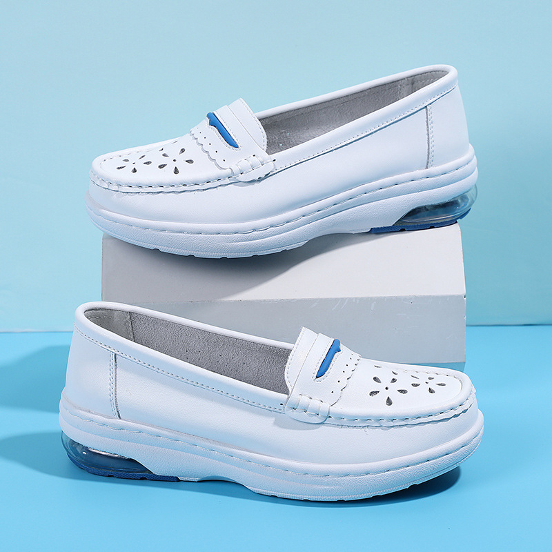 in stock nurse shoes autumn women's soft bottom air cushion white slope heel breathable comfortable summer hospital work shoes a generation of hair