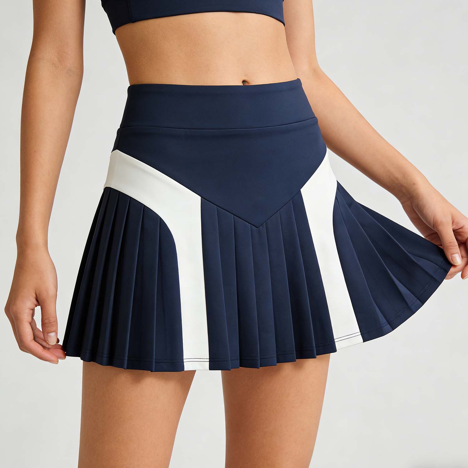 Cross-Border Foreign Trade Women's Tennis Skirt with Unique Design, High-Waisted, Faux Two-Piece, Hip-Covering, Sporty Casual Short Skirt, Tennis Outfit