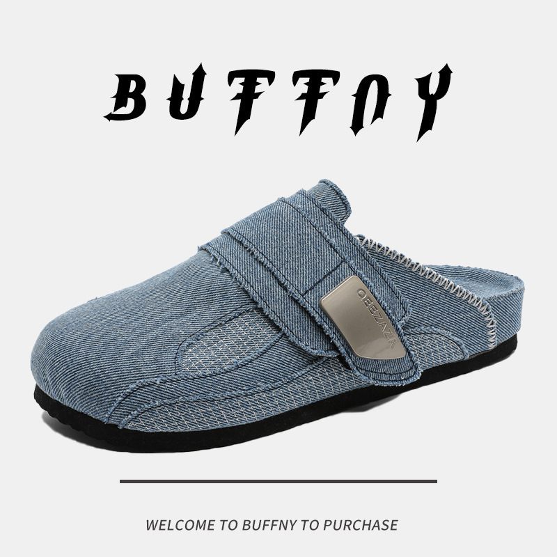 2026 New Summer Style Thick-Soled Birkenstock Shoes for Outdoor Wear, Versatile Slip-On Soft-Soled Slippers, Comfortable Closed-Toe Half Slippers