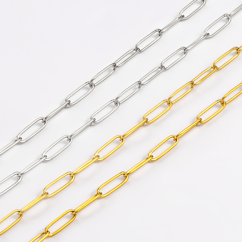 Stainless steel cross chain weld joint chain O-chain does not fade men's and women's necklace bracelet diy stainless steel chain in stock