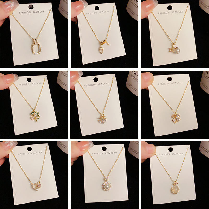 Golden Necklace Summer Fashion Small Fresh Micro-inlaid Zircon All-match Clavicle Chain Internet Celebrity Distinctive Light Luxury Women's Necklace