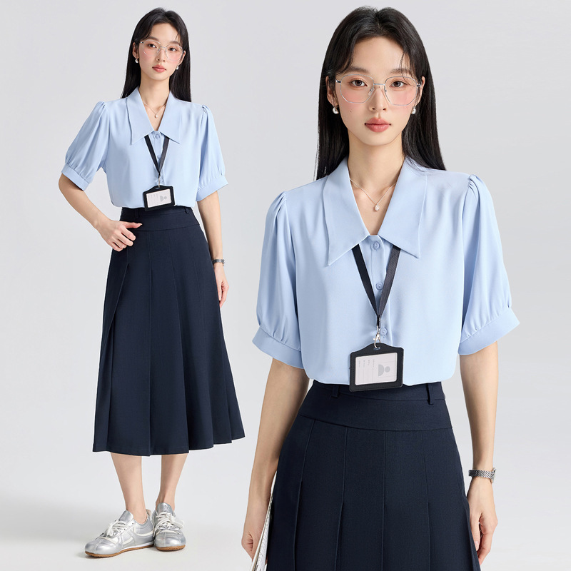 Short-Sleeved Shirt for Women 2026 Summer New Fashion Stylish Petite Interview Work Attire Shirt Suit Dress