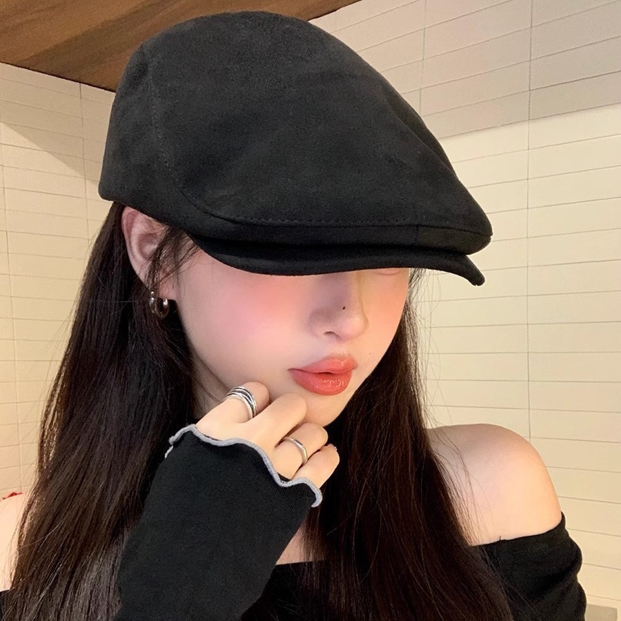 Retro Forward Hat Children's Trendy Newsboy Hat Big Head Wai Face Small British Anti-wearing Duck Tongue Bailey Spring Autumn Winter Hong Kong Edition