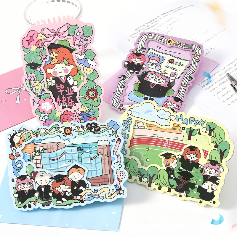 Gift Society's Special-Shaped Folding Greeting Card: to Our Sparkling Youth, Handwritten Message Card for Graduation Season
