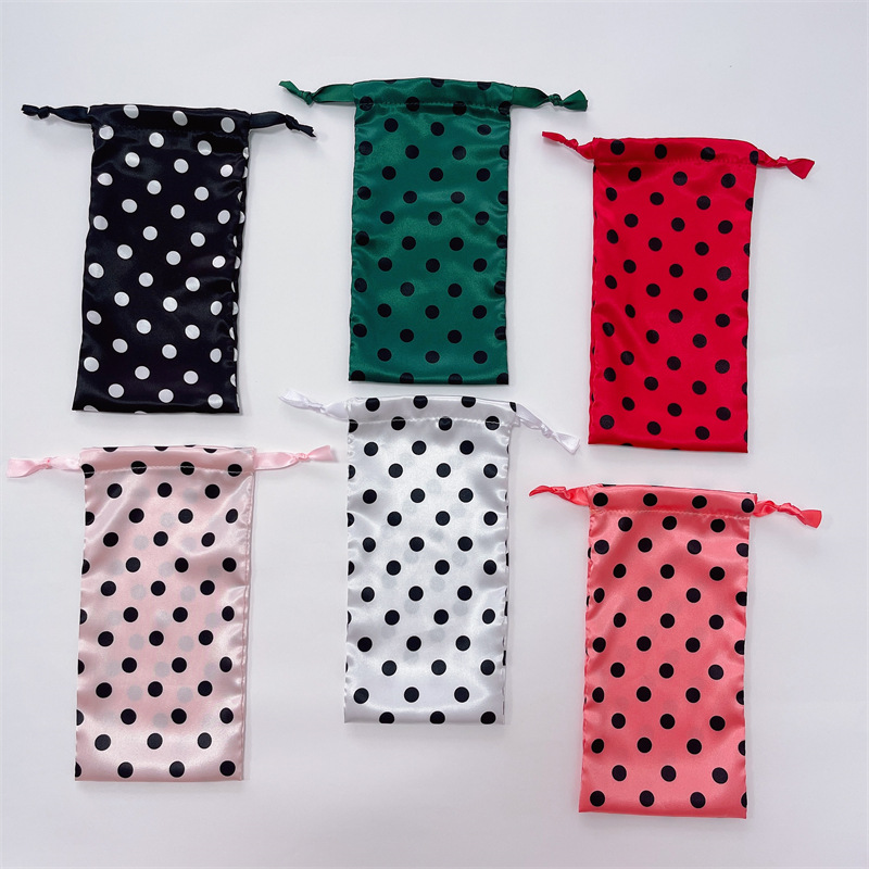in stock Eye Mask Storage Bag Colorful Sade Cloth Drawstring Pocket Jewelry Bag Silk Satin Drawstring Bag Cloth Bag