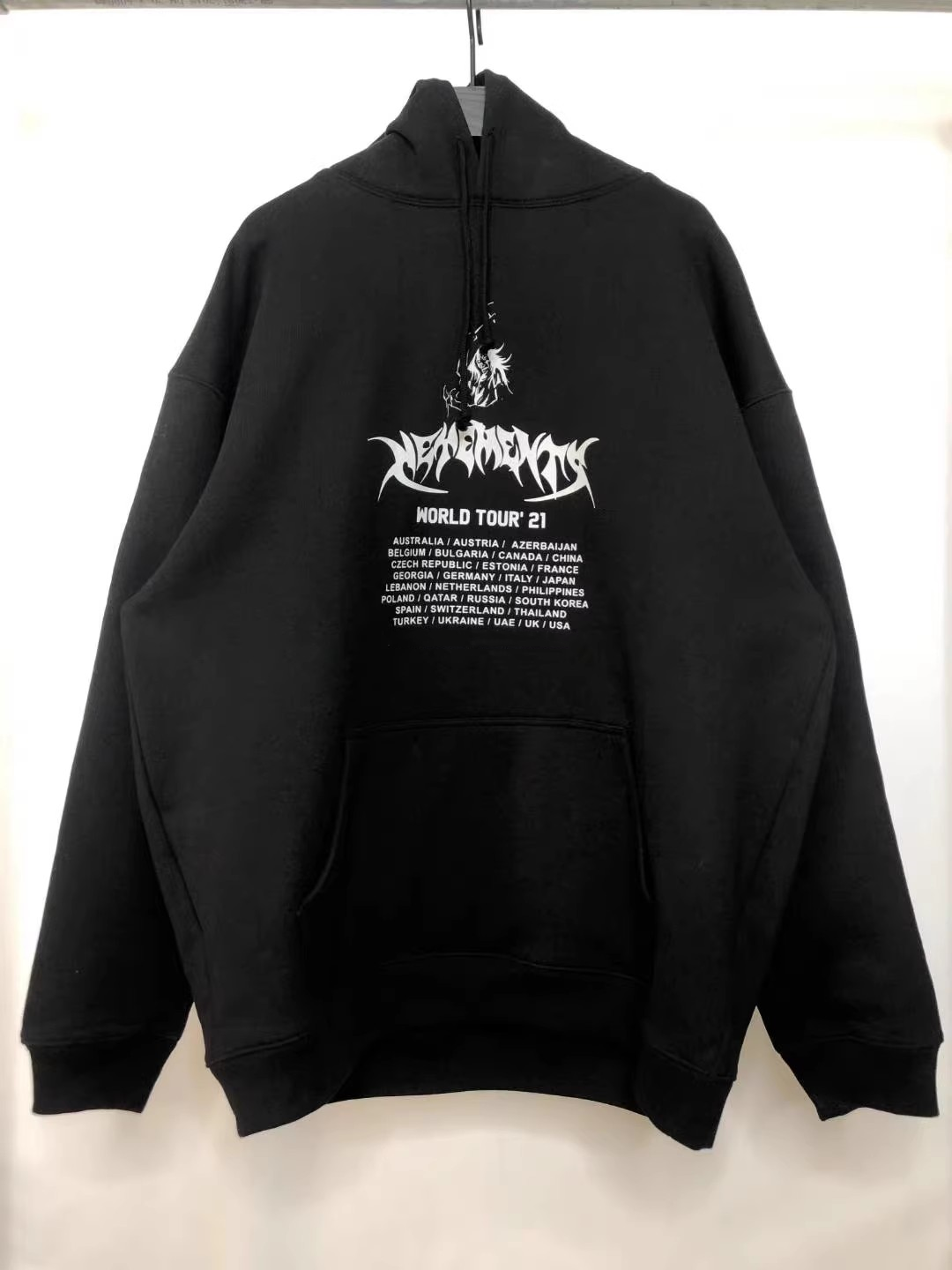 In Stock Ietements World Tour'21 Black Extra Thick Unisex Loose Sweatshirt Hoodie