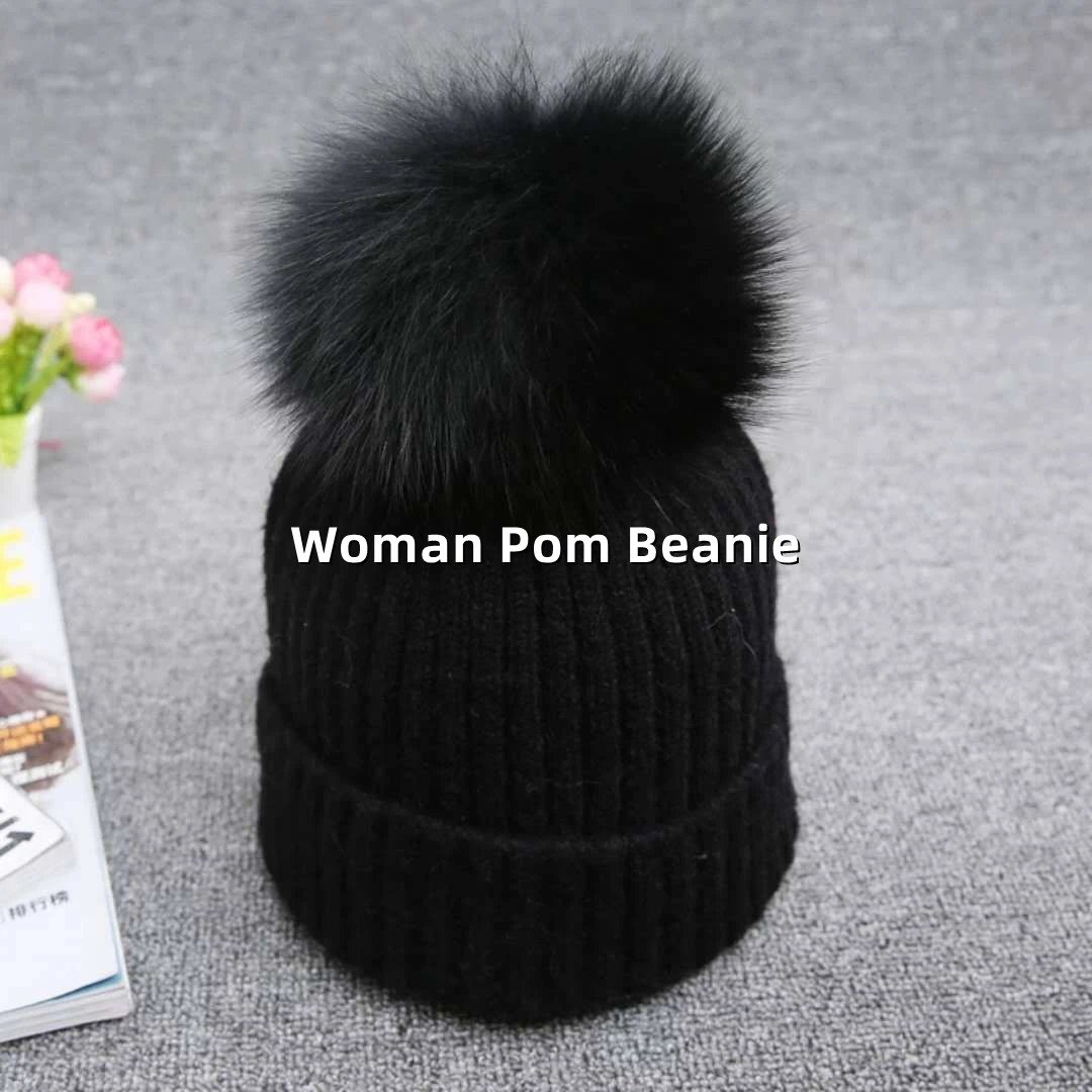 #PRO043 Woman Pom Wool Hat 毛球帽 Foto QC de WEIDIAN na Qualit.ly