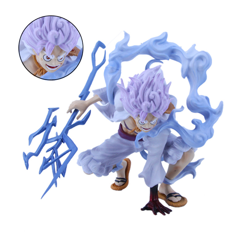 Animation Nautical/One Piece Squatting Lightning Luffy Figure Second Block Fruit Awakening Nika Luffy Model Ornament