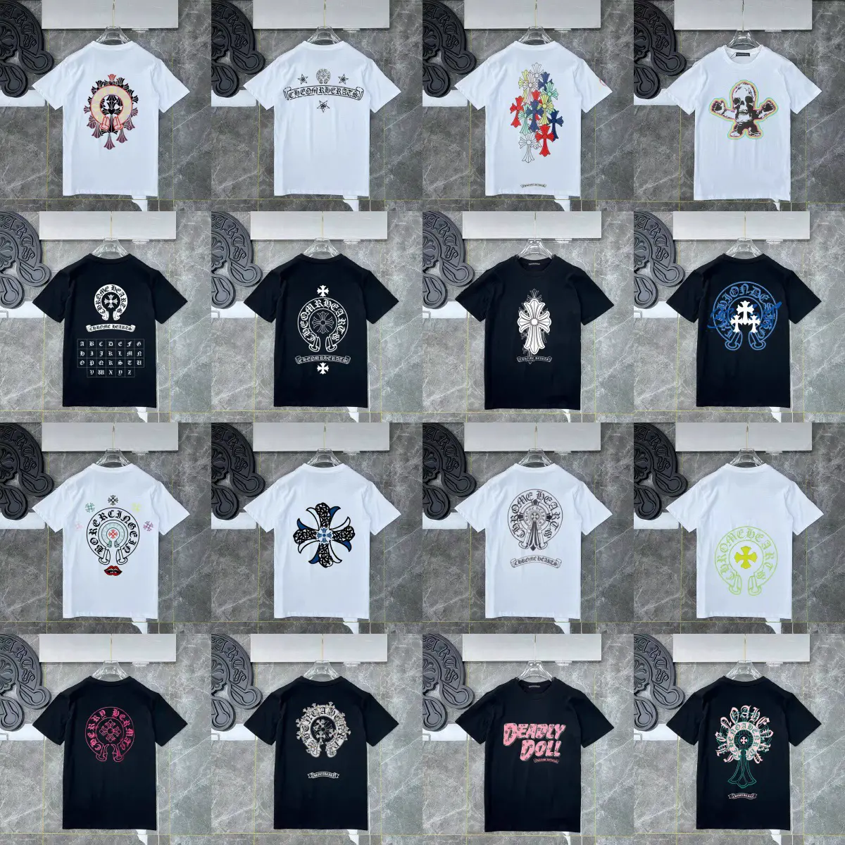 Cross-Border [Dujia Ready-Made Correct Version] Ch Crowe 2025 Pink Sample V Neck New Printed Women's Short-Sleeved t
