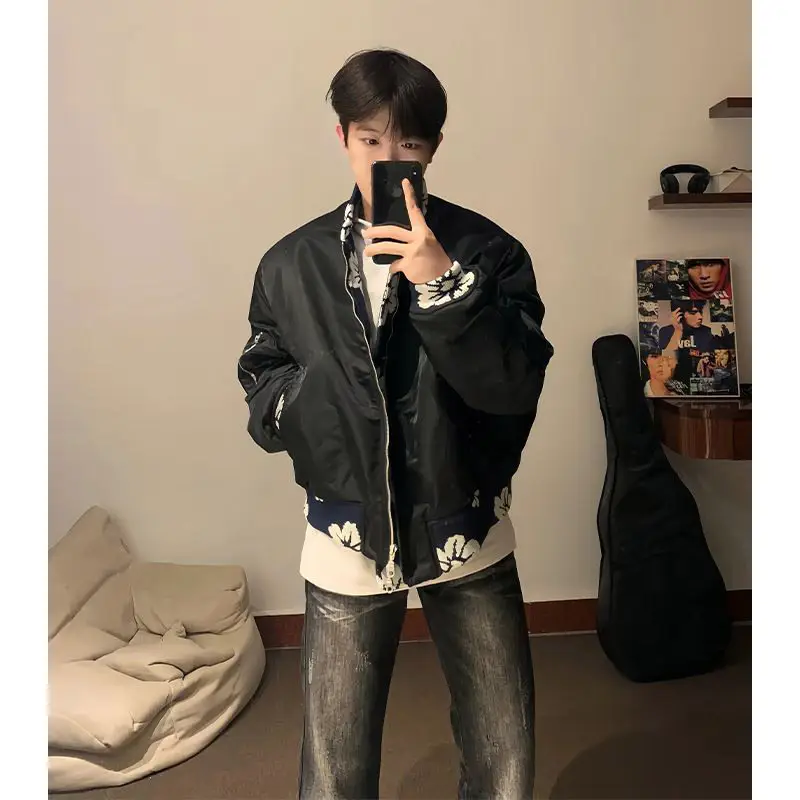 Jacquard Bomber American Style Short Jacket Men's High Sense Ma1 Bomber Jacket Summer cleanfit Baseball Suit