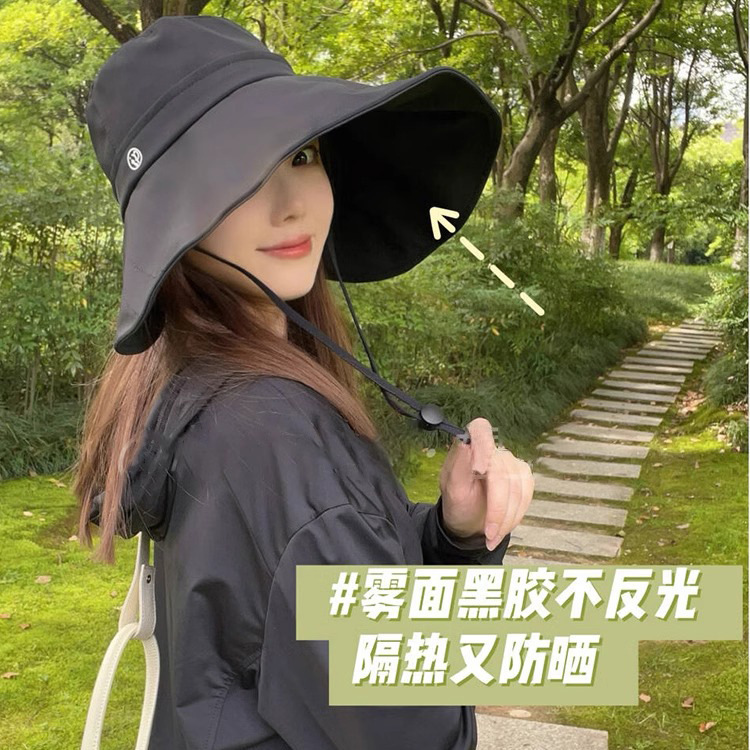 New Vinyl Sun Protection Sun Hat for Women in Summer, Face-Covering, Anti-Uv Fisherman Hat, Versatile Large-Brimmed Sun Hat