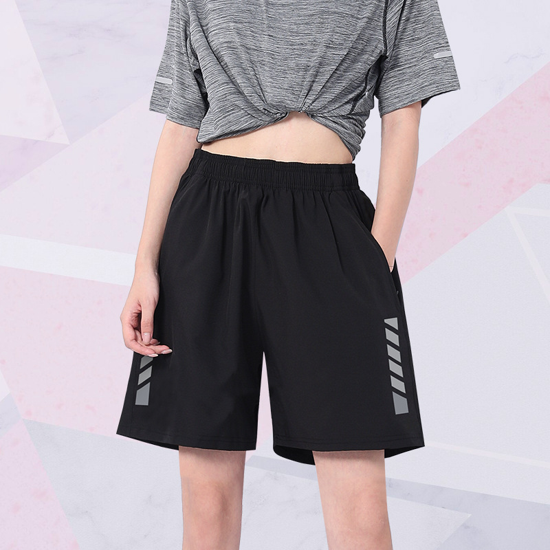 Women's Summer Sports Shorts, Quick-drying Casual Pants, Large Size Medium Pants, Thin Outer Wear, Black Large Pants