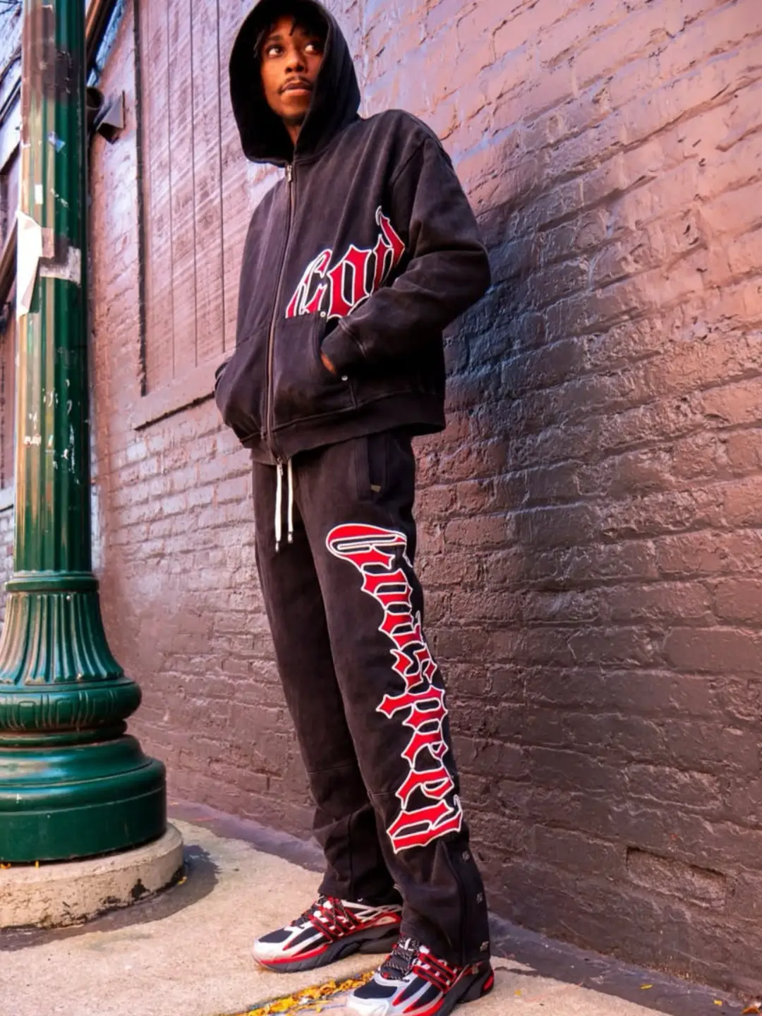 High version Godspeed 25SS American Street Retro High Street Casual hooded Cardigan Sweatshirt Suit tide