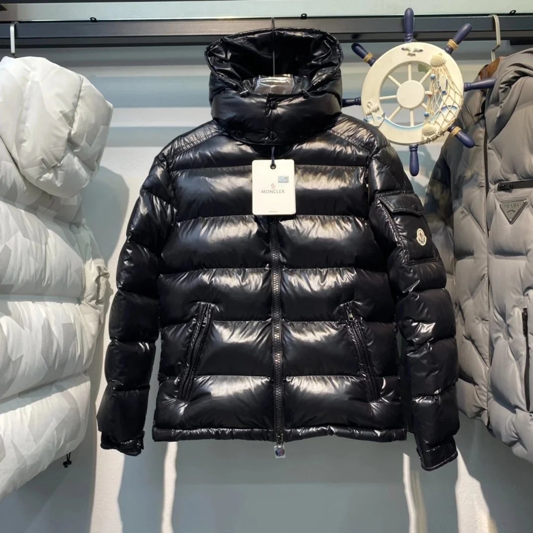 盟口反季爆款拉链彩虹高端免洗亮面百搭白鸭绒加厚羽绒服情侣外套款潮