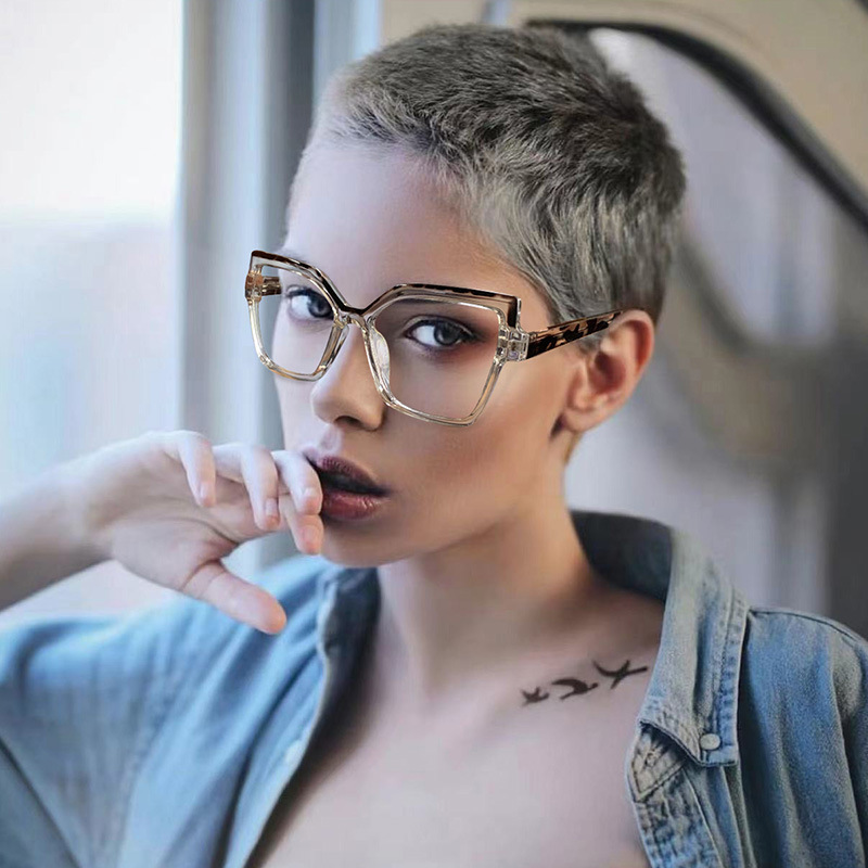 New European and American Classic Fashion Retro Cat's Eye Flat Mirror Ins Casual All-match Trend Anti-blue Glasses Frame