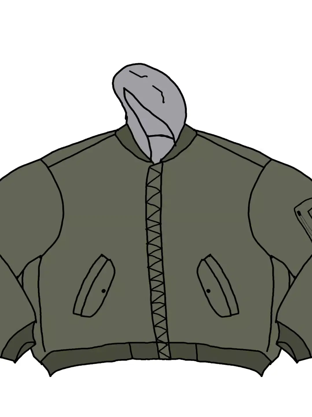 Mvt Grey/Green Bomber Jacket