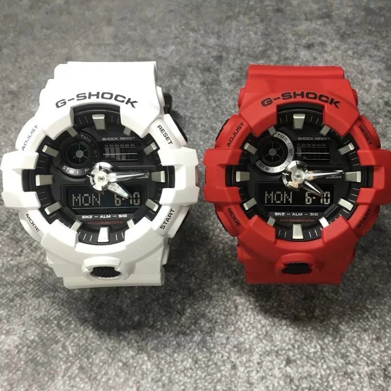 Casio Watch New White Samurai Sports Watch Couple Watch Waterproof Shockproof Shake Tone Same Style Student Men's and Women's Fashion Watch