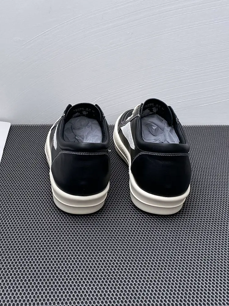 24Wf Autum Low Ankle Men's Shoes Ro Infringement First Year Retro Dark Genuine Leather Plus size Thick Sole Casual Sneakers Women