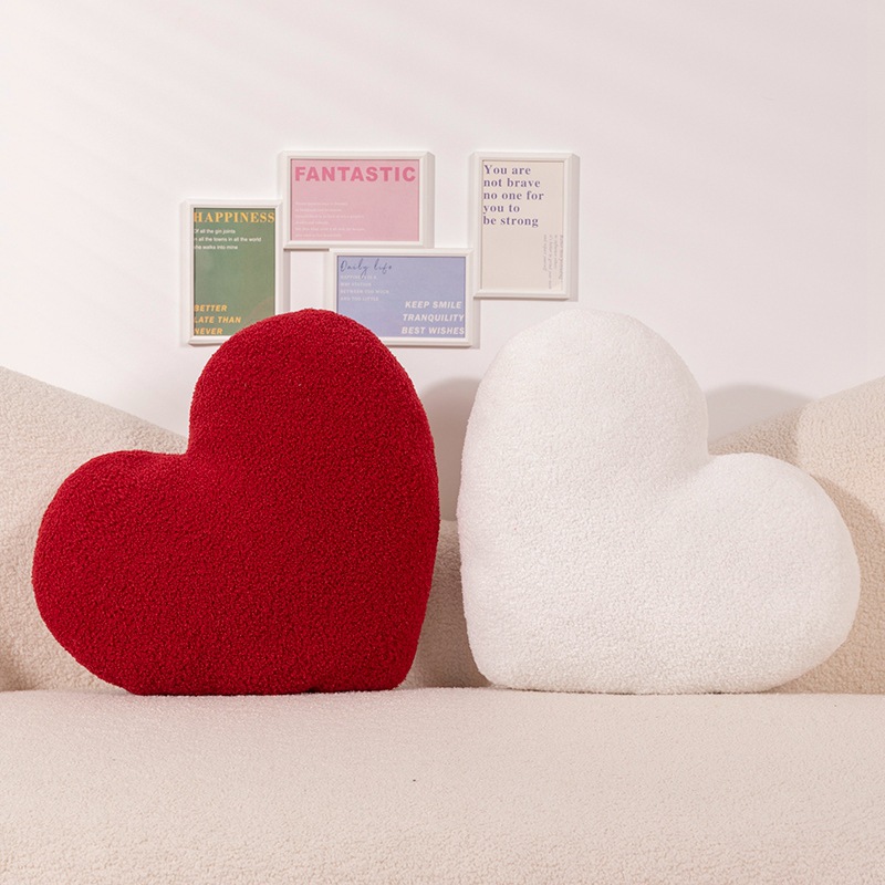Ins Style Heart-shaped Wedding Pillow Love Plush Toy Girl's Bed Living Room Sofa Cushion Valentine's Day Gift