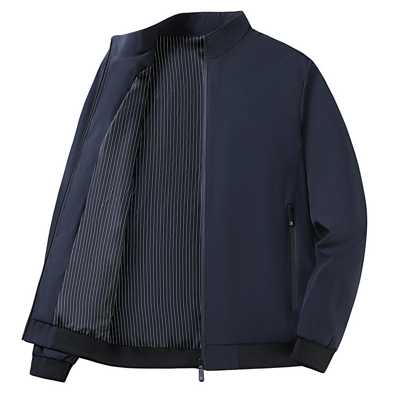 Middle-Aged and Elderly Dad's New Autumn Men's Stand-Up Collar Mature Jacket, Loose Casual Men's Clothing, Spring and Autumn Style Top Coat