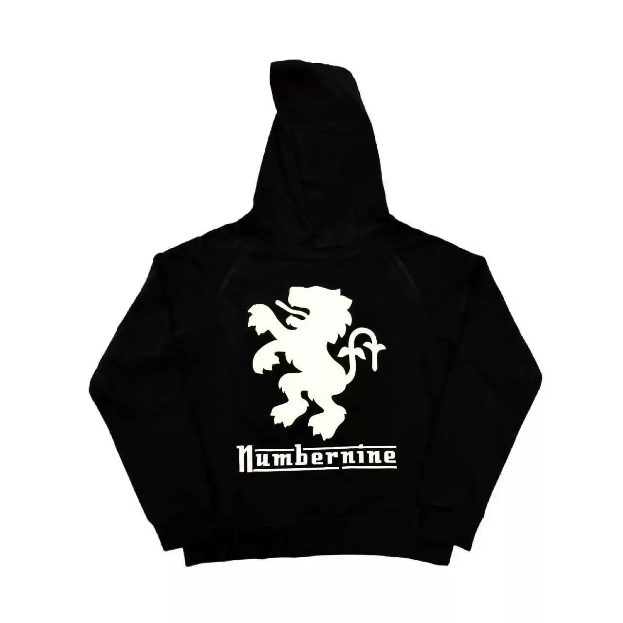 Number (N)Ine Lion Print Hoodie Black