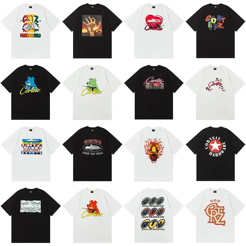 Cort Summer New arrival Evil Fun letter Magic Island Print Trendy Men and Women Loose Casual Round Neck Eiz Short Sleeve T-Shirt