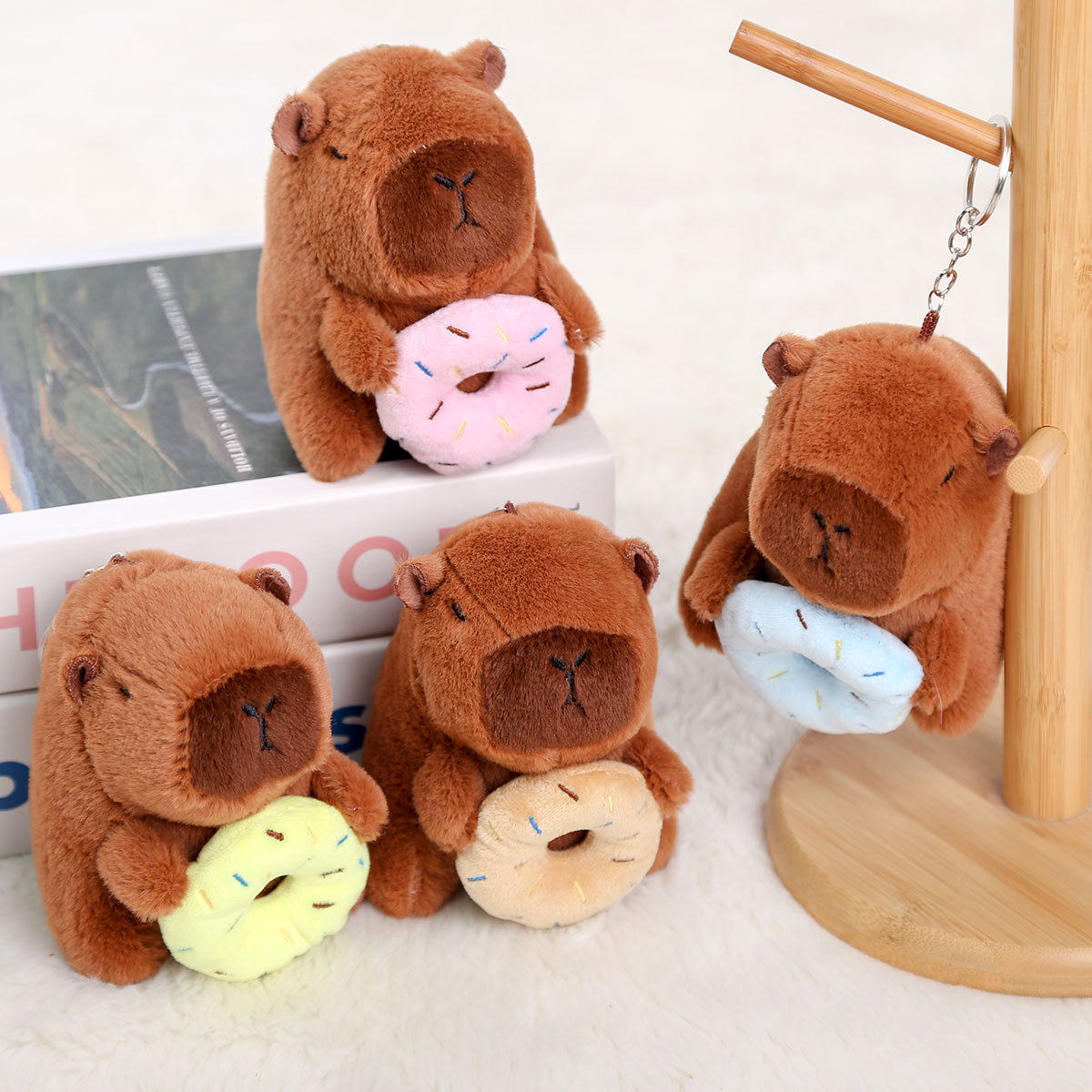 Kapibala Plush Toy Capybara Doll Donut Bag Pendant Doll Children's Gift Small Pendant