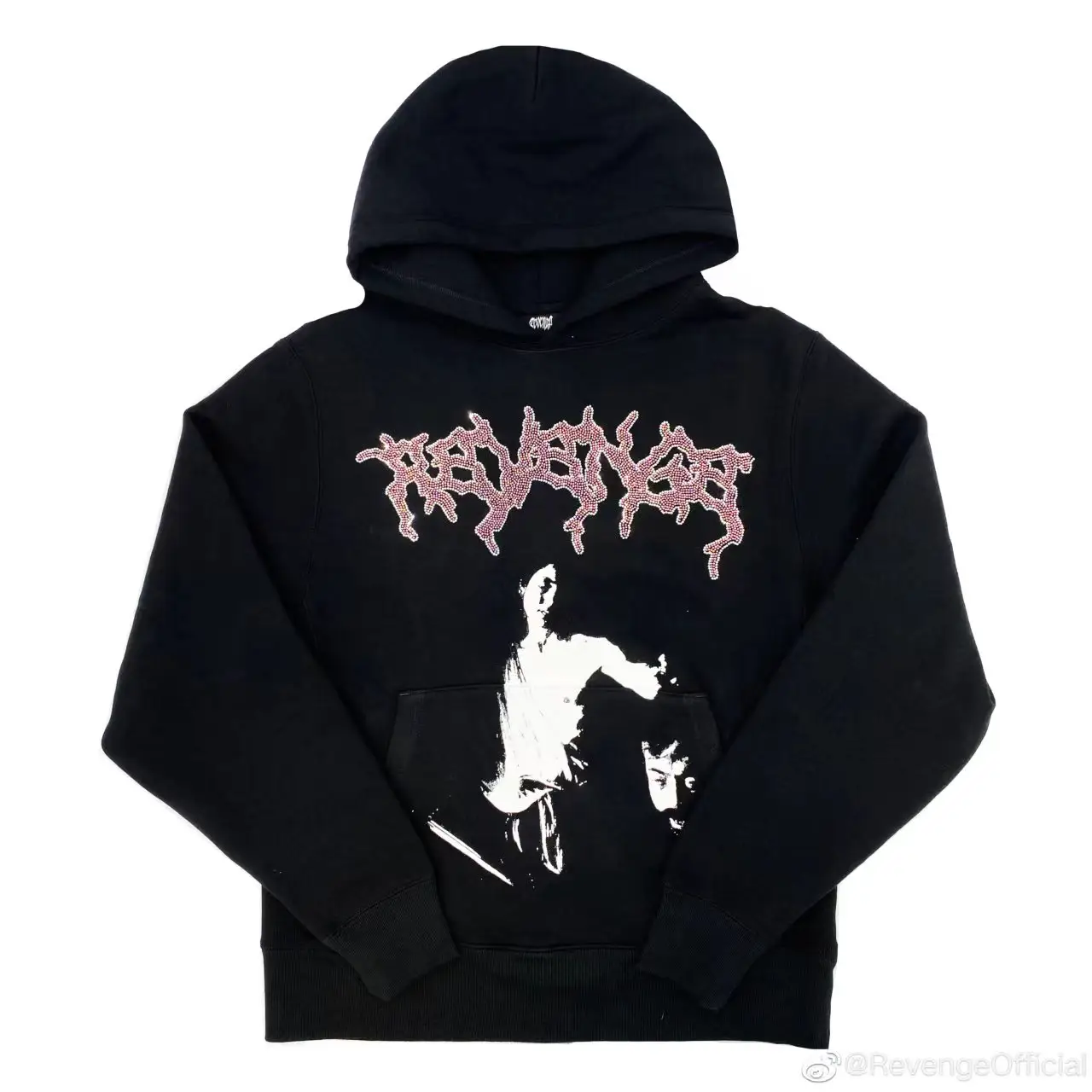 In stock REVENGE RHINESTONE GOLIATH HOODIE Angel Hot Diamond and Velvet Hoodie