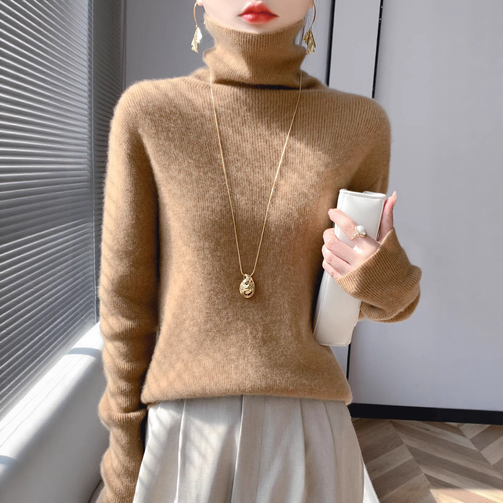 Sweater Base Layer Knitwear for Women, Autumn and Winter, High-Neck, Slim Fit, Long-Sleeved, 2025 New Style, Thickened for Layering