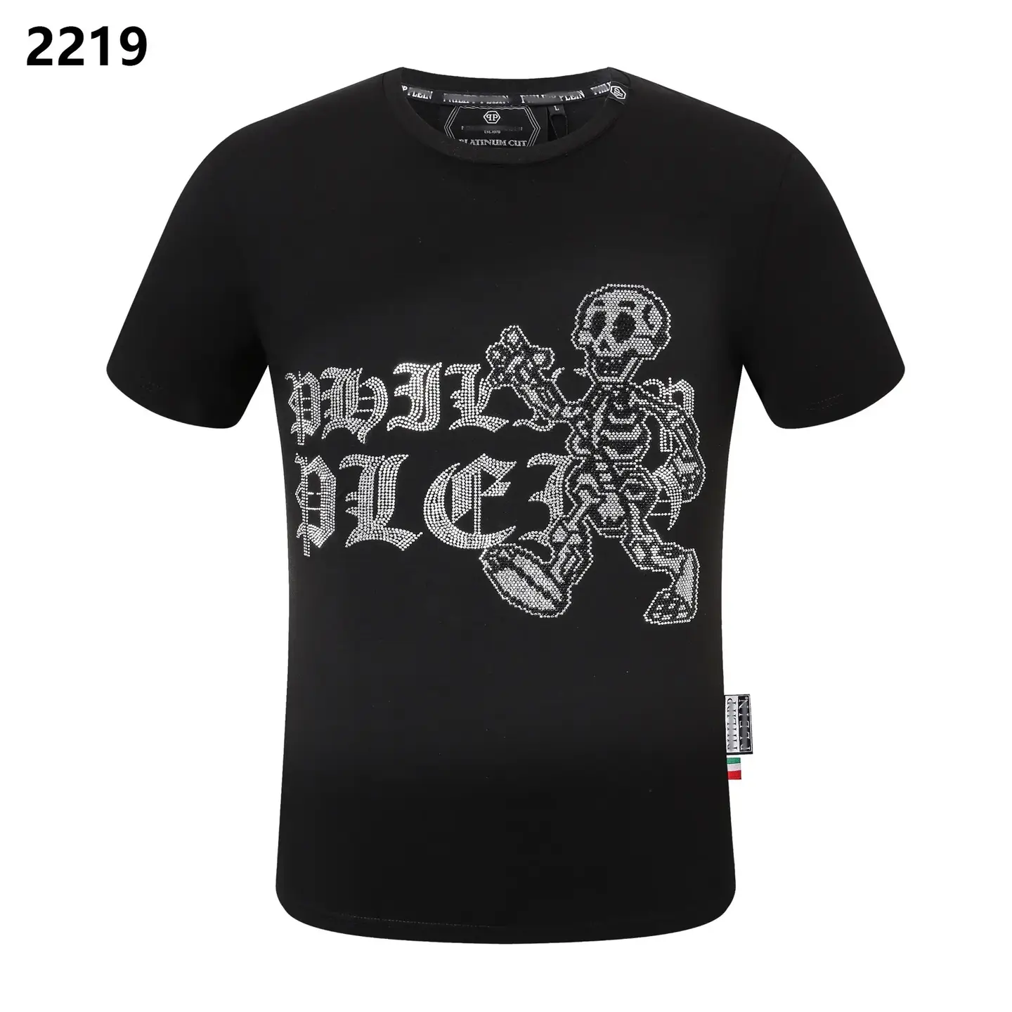 Trendy Brand Philip Plain Spring and Summer Short Sleeve Men's Round Neck T Aggressive Personality PP Hot Drilling Skull Fashion Men's Short T