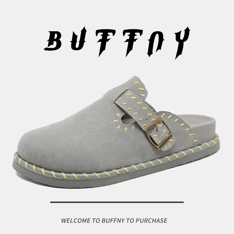 Birkenstock-Style Slip-On Mules Versatile for Outdoor Wear 2026 Spring and Autumn New Retro Slip-On Lazy Flat Shoes