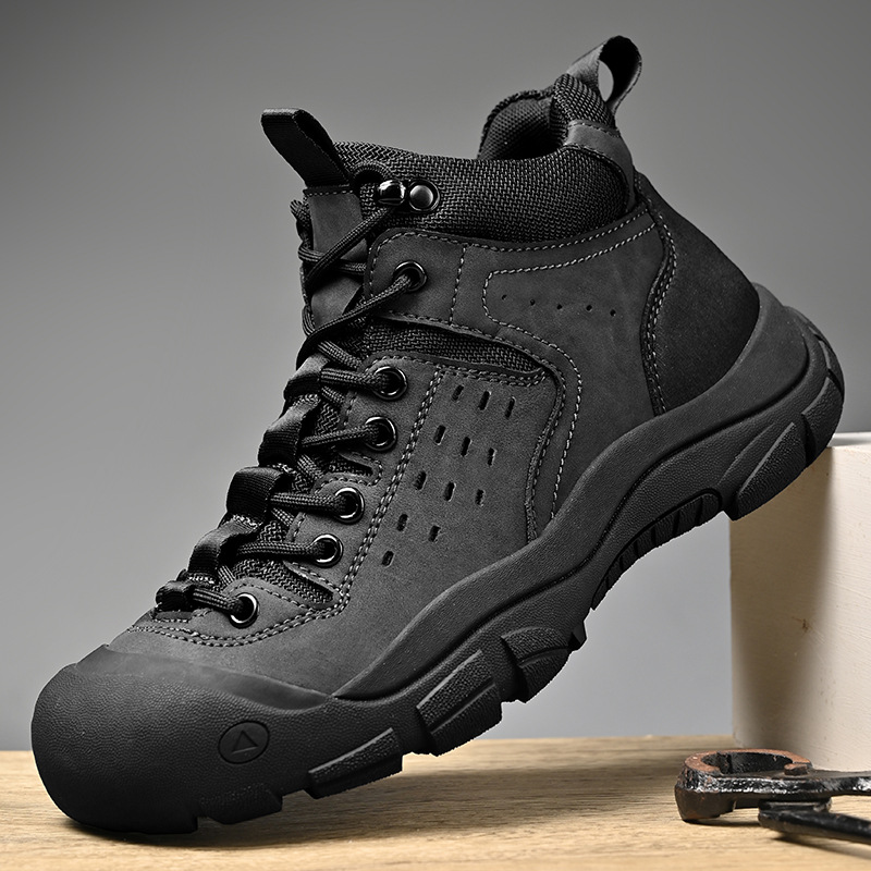 Cross-border Explosions Amazon Ozon Winter Outdoor Hiking Shoes Men's Thick Sole Non-slip Baotou Hiking Shoes Men's plus size 46