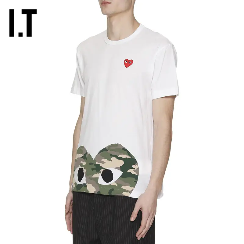 It CDG Play Comme Des Garcons Rei Kawakubo Men's Short-Sleeved T-shirt Spring and Summer Leisure