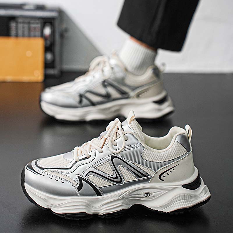 Augushiden Men's Shoes 2025 Spring Trendy Shoes All-match Sports Casual Shoes Men's Mesh Breathable Height-increasing Torre Shoes