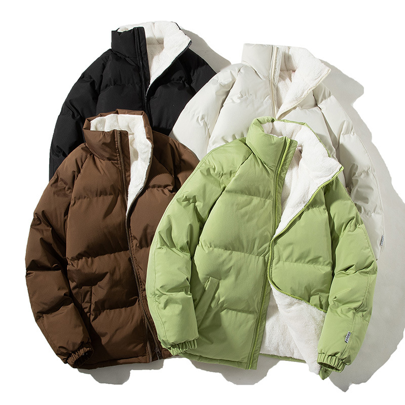 Down Cotton Outwear Men's Winter Youth Thickeneded Velvet Warm Cotton Outwear Men's Top Loose Cotton Jacket Trendy