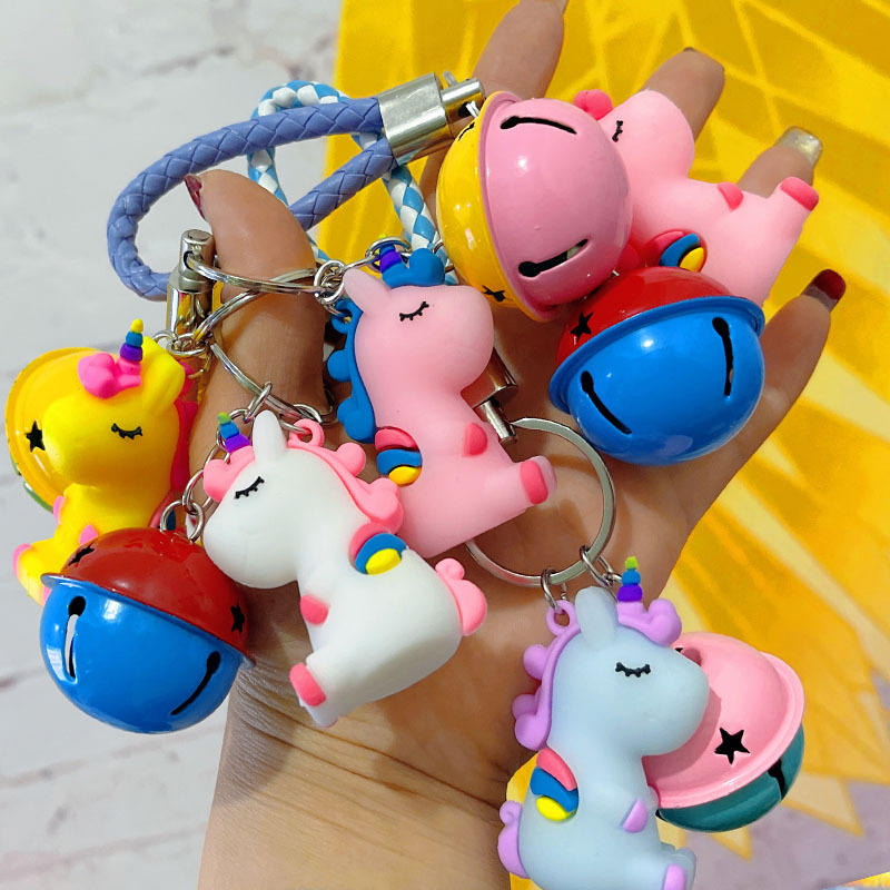 Cross-border gift unicorn pendant cute cartoon doll bag pendant couple car keychain push gift
