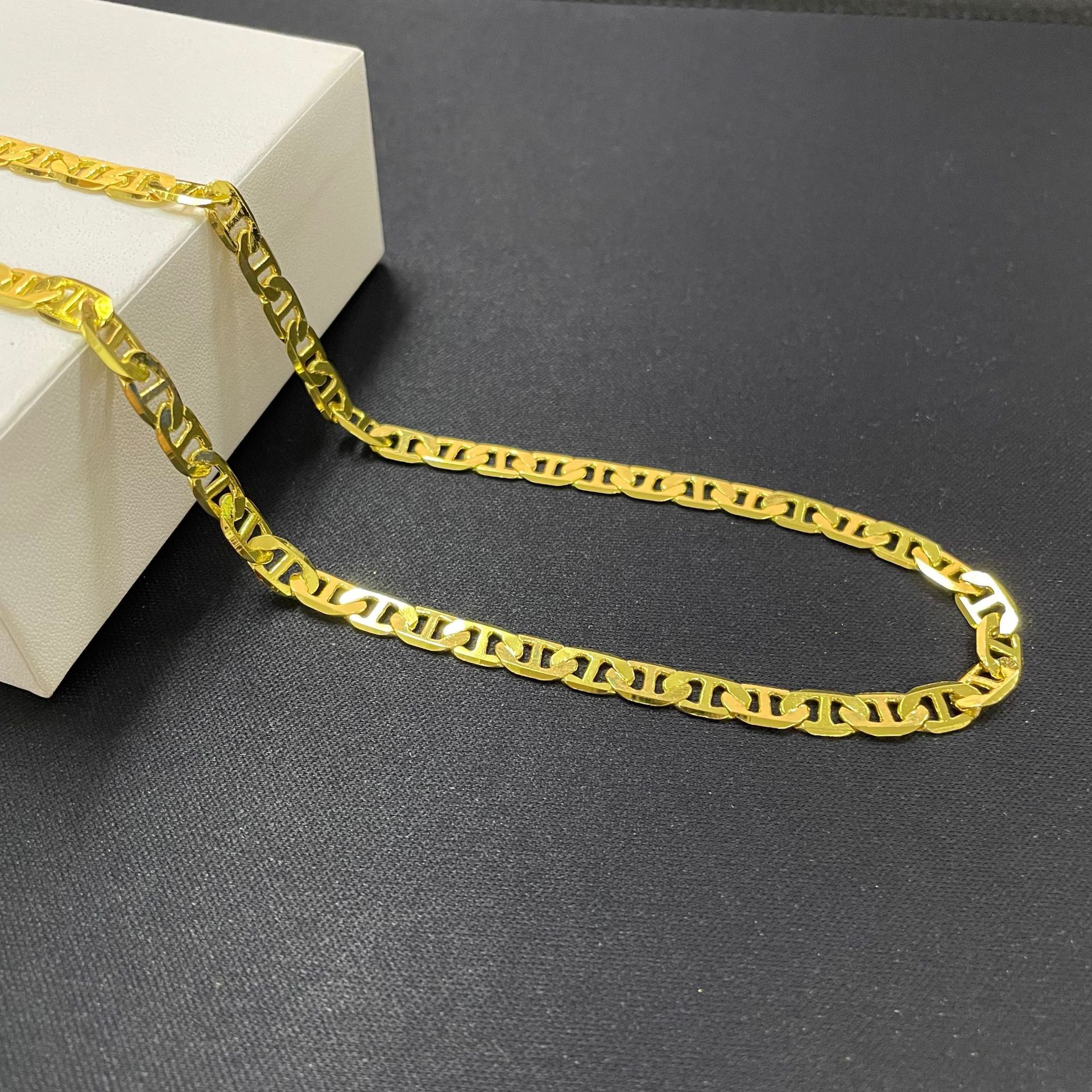 Foreign trade jewelry plated 18k gold necklace 6MM Japanese chain TEMU AliExpress explosions best selling 40-60CM