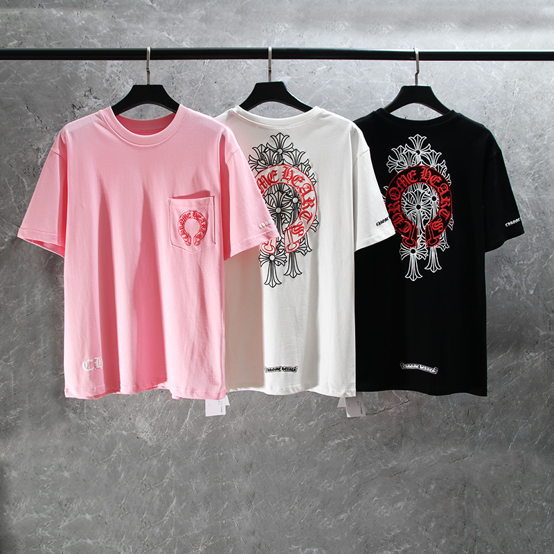 Correct Version of Chrome Hearts 24-Year Classic Phantom Cross Group Red Horseshoe Short-Sleeved Men's T-Shirt