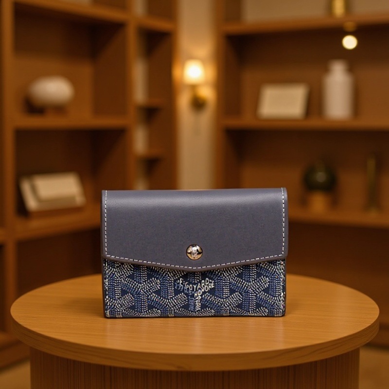 New Mini Coin Purse Small Card Bag Three-fold Zipper Snap Button Wallet Business Card Storage Bag ID Bag QC-foto från 1688 på Qualit.ly