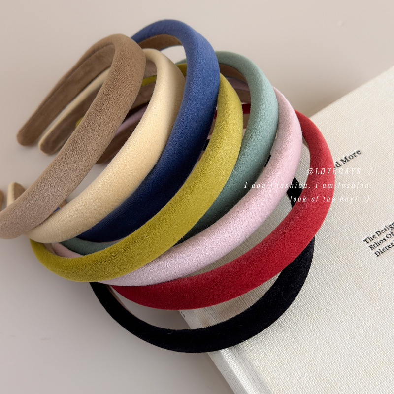 Korean-style Velvet Fine Hair Hoop Face Washing Hair Stamp Simple Internet Celebrant Hair Accessories Retro Fine Edge Hair Stamp Head Hoop Out-of-the-way Pressed Hair Bundle
