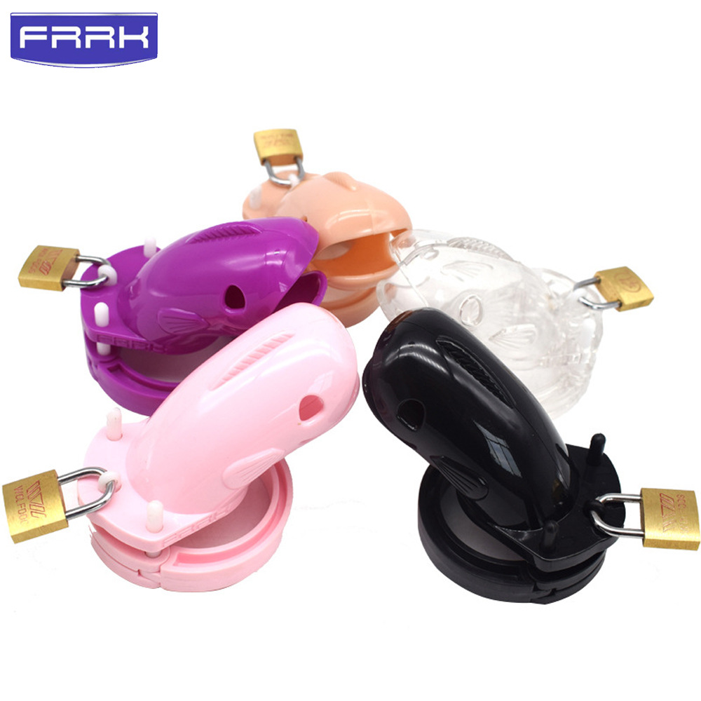FRRK male penis lock chastity lock CB chastity plastic penis lock bird cage adult toy sex toys