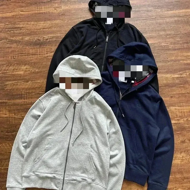 Bry秋冬新款男女同款连帽拉链开衫卫衣外套经典骑士战马刺绣logo卫衣英伦纹帽衫