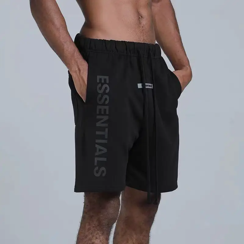 Silicone Essentials letter High Street Fog Drawstring Pants Couple Loose hip hop shorts Men and Women Summer