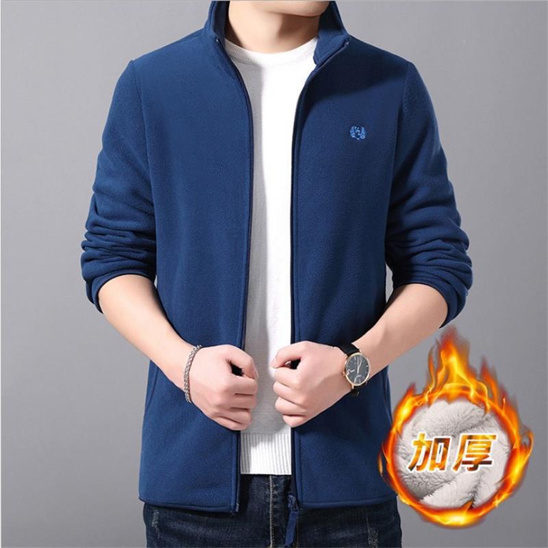 Polar fleece coat men's autumn and winter youth men's collar jacket fleece zipper cardigan jacket a generation of hair