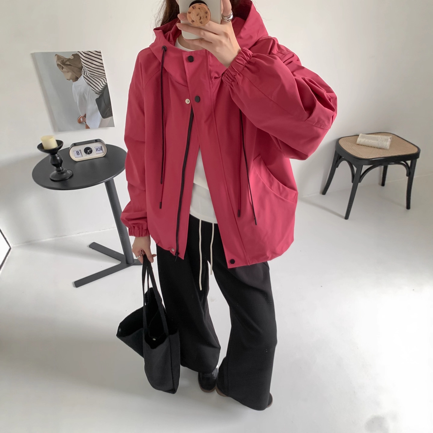 2025 New Autum Outwear Hooded Zipper Cardigan Jacket Top Loose Casual Fashion Jacket for Women
