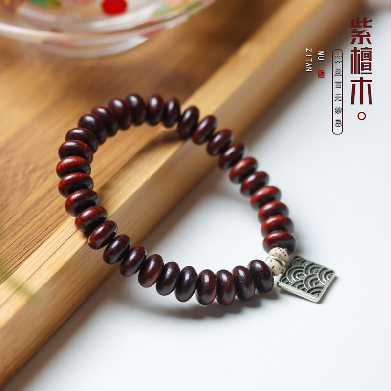 Zambia Lobular Red Sandalwood Abacus Beads DIY Accessories Unforbidden Brand Bracelet Rosary Beads for Men and Women Handheld Beads