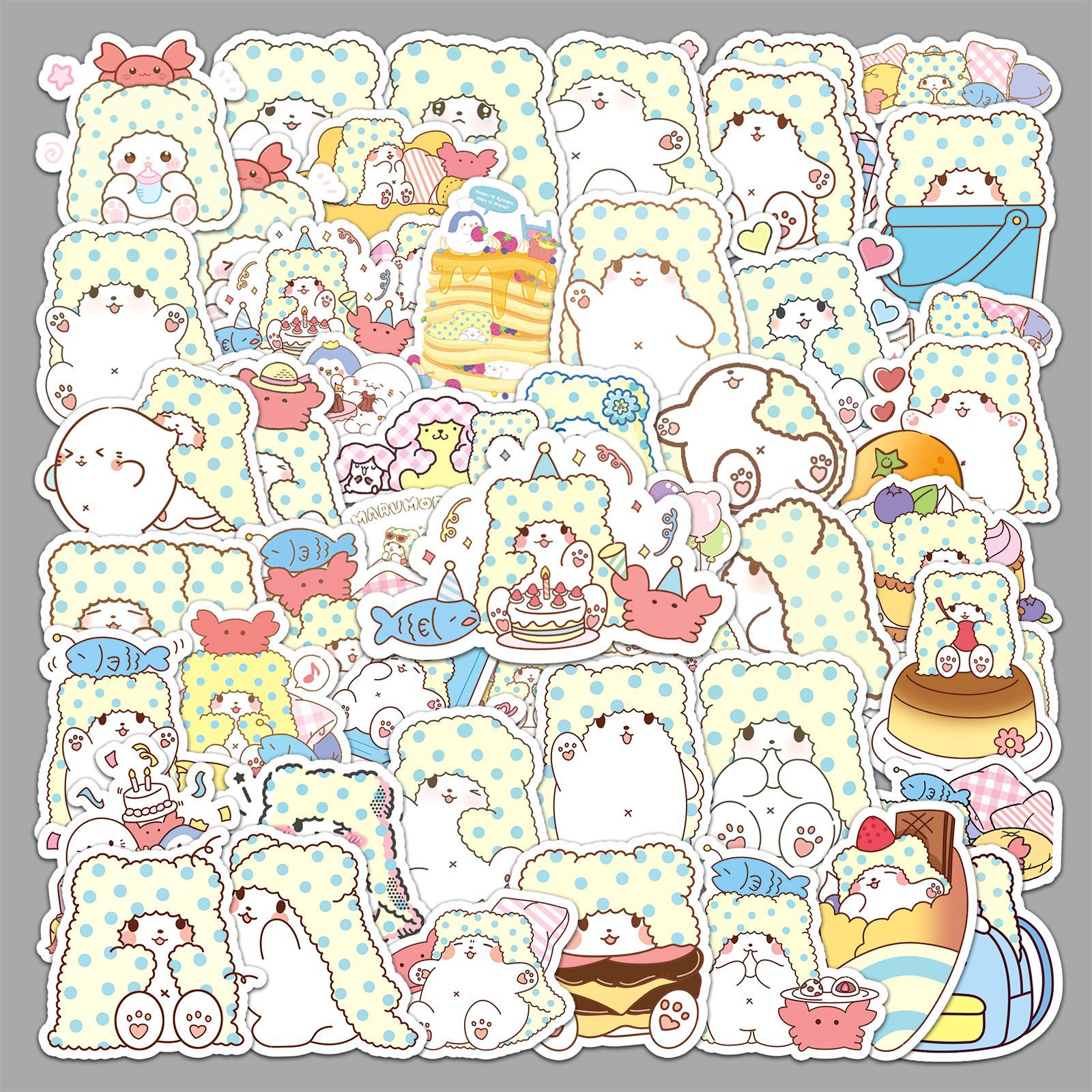 51 Blankets Bear Mopu Sanrio Stickers Cartoon Cute Goo Card Decorative Stationery Gel Dropping Potato Stickers