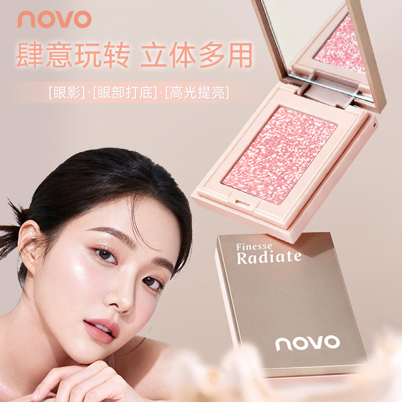 Novo Multi-Use Powder Diamond Glitter Potato Puree Single Color Eyeshadow Blush Highlighter Powder Brightening Contouring Stage Makeup