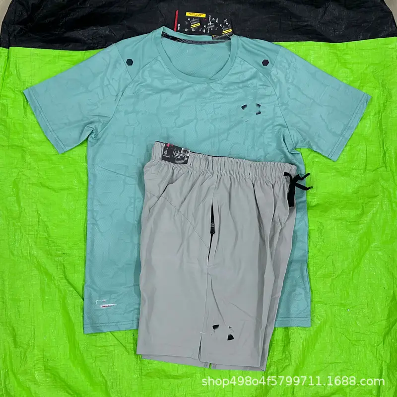 Summer Sports Track and Field Training Quick-Drying T-Shirt Shorts Suit Men's and Women's Running Sports Fitness Loose Shorts Mal